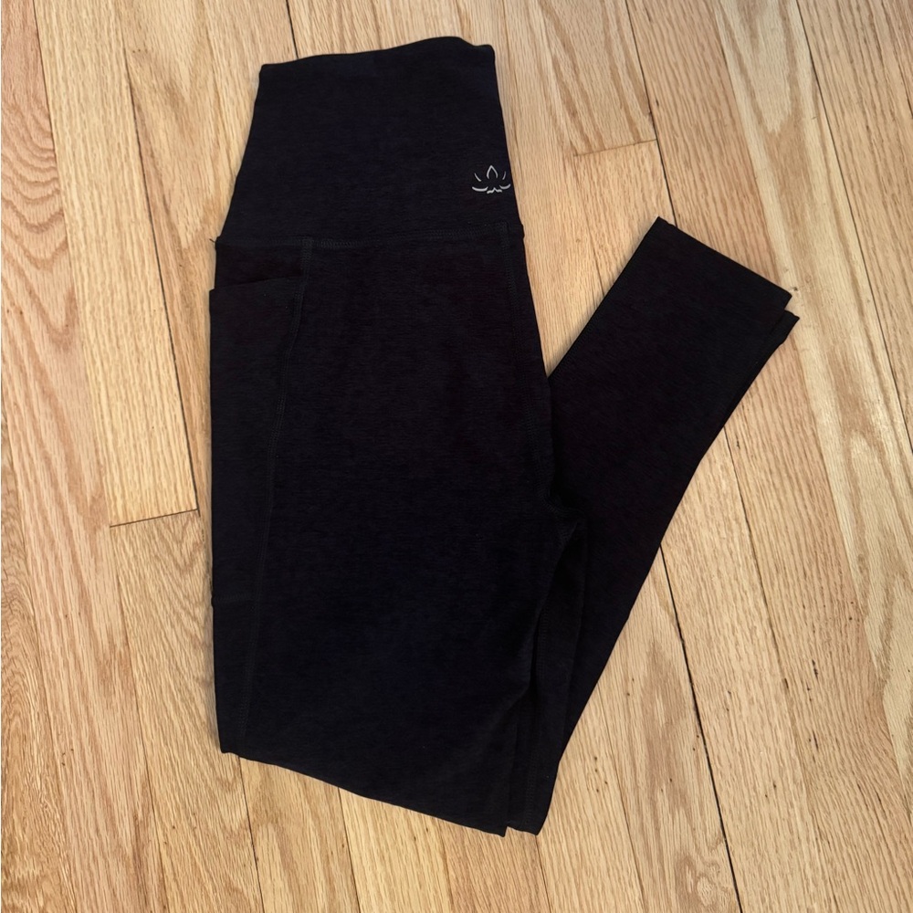 Beyond Yoga Dark Gray Spacedye Out of Pocket High Waisted Leggings Size Large